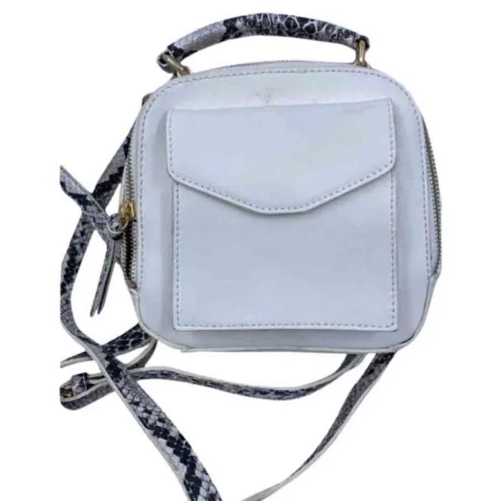 Free People Faux Leather White Back Pack
